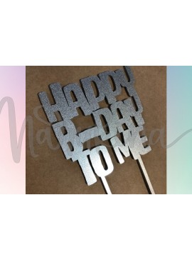 Σετ των 2 Intra απο ξύλο plywood 3mm-4mm πάχος CAKE TOPPER HBD σε ΜΕΝΑ Δίασταση 15x15 cm INTRAFABR-70392411