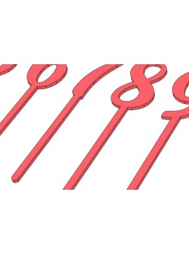 Σετ των 2 Intra απο ξύλο plywood 3mm-4mm πάχος Cake Topper Numbers File Cut  Δίασταση 30x20 cm INTRAFABR-117532397