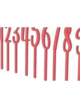 Σετ των 2 Intra απο ξύλο plywood 3mm-4mm πάχος Cake Topper Numbers File Cut  Δίασταση 30x20 cm INTRAFABR-117532281
