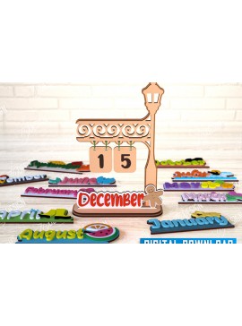 Σετ των 3 Intra απο ξύλο plywood 3mm-4mm πάχος Ημερολόγιο | Ξύλινο Πρότυπο Ημερολογίου |CNC Δίασταση 15x15 cm INTRAFABR-112518185