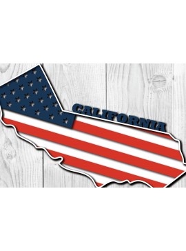 Σετ των 2 Intra απο ξύλο plywood 3mm-4mm πάχος Κοπή χαρτιού 3d Flag California USA Δίασταση 1200x1200 cm INTRAFABR-65211601