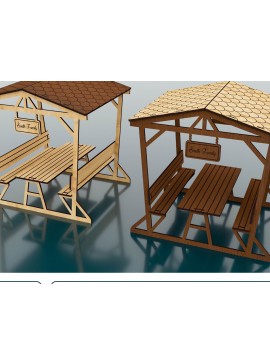 Σετ των 2 Intra απο ξύλο plywood 3mm-4mm πάχος Camellia Picnic Table Δίασταση 15x15 cm INTRAFABR-60066299