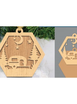 Σετ των 3 Intra απο ξύλο plywood 3mm-4mm πάχος Στολίδι Camper Cut  Δίασταση 8x8 cm INTRAFABR-105556609