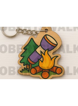 Σετ των 3 Intra απο ξύλο plywood 3mm-4mm πάχος Μπρελόκ με φακό Campfire Δίασταση 6x6 cm INTRAFABR-123010645