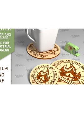Σετ των 2 Intra απο ξύλο plywood 3mm-4mm πάχος Camping Coaster . Διακόσμηση σπιτιού Δίασταση 30x20 cm INTRAFABR-93075100