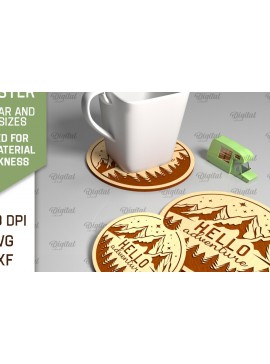 Σετ των 2 Intra απο ξύλο plywood 3mm-4mm πάχος Camping Coaster . Διακόσμηση σπιτιού Δίασταση 30x20 cm INTRAFABR-93075267