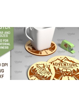 Σετ των 2 Intra απο ξύλο plywood 3mm-4mm πάχος Camping Coaster . Διακόσμηση σπιτιού Δίασταση 30x20 cm INTRAFABR-93075023