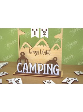 Σετ των 2 Intra απο ξύλο plywood 3mm-4mm πάχος Ημερολόγιο αντίστροφης μέτρησης Camping | τρισδιάστατο ημερολόγιο Δίασταση 30x20 cm INTRAFABR-102597492