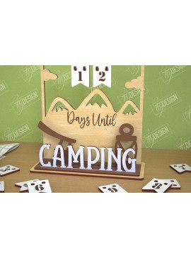 Σετ των 2 Intra απο ξύλο plywood 3mm-4mm πάχος Ημερολόγιο αντίστροφης μέτρησης Camping | τρισδιάστατο ημερολόγιο Δίασταση 30x20 cm INTRAFABR-102597301