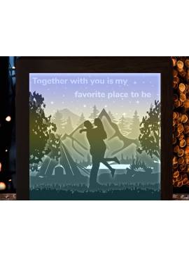 Σετ των 3 Intra απο ξύλο plywood 3mm-4mm πάχος Κάμπινγκ Couple Paper Cut Light Box Δίασταση 8x8 cm INTRAFABR-27703607