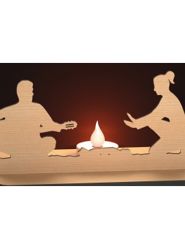 Σετ των 2 Intra απο ξύλο plywood 3mm-4mm πάχος Camping Couple Δίασταση 15x15 cm INTRAFABR-79448317