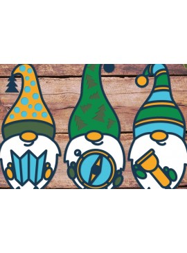 Σετ των 2 Intra απο ξύλο plywood 3mm-4mm πάχος Camping Gnomes for Camping Lover Δίασταση 40x40 cm INTRAFABR-68921304