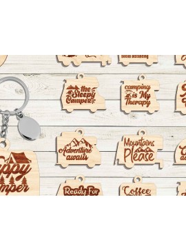 Σετ των 3 Intra απο ξύλο plywood 3mm-4mm πάχος μπρελόκ Camping Δίασταση 6x6 cm INTRAFABR-97458412