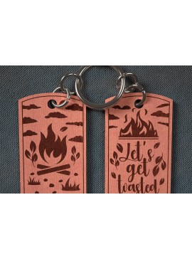 Σετ των 3 Intra απο ξύλο plywood 3mm-4mm πάχος Camping Keychain | Κατασκήνωση Δίασταση 6x6 cm INTRAFABR-67093265