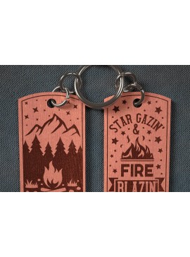 Σετ των 3 Intra απο ξύλο plywood 3mm-4mm πάχος Camping Keychain | Κατασκήνωση Δίασταση 6x6 cm INTRAFABR-67093287