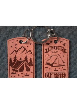 Σετ των 3 Intra απο ξύλο plywood 3mm-4mm πάχος Camping Keychain | Κατασκήνωση Δίασταση 6x6 cm INTRAFABR-67093364