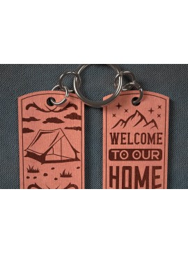 Σετ των 3 Intra απο ξύλο plywood 3mm-4mm πάχος Camping Keychain | Κατασκήνωση Δίασταση 6x6 cm INTRAFABR-67093382