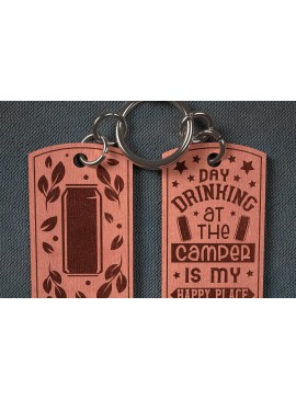 Σετ των 3 Intra απο ξύλο plywood 3mm-4mm πάχος Camping Keychain | Κατασκήνωση Δίασταση 6x6 cm INTRAFABR-67093400