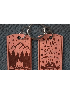 Σετ των 3 Intra απο ξύλο plywood 3mm-4mm πάχος Camping Keychain | Κατασκήνωση Δίασταση 6x6 cm INTRAFABR-67093428
