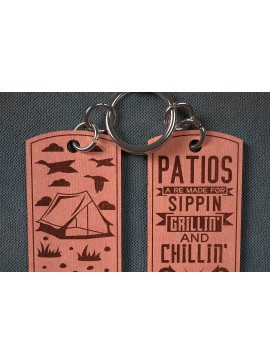 Σετ των 3 Intra απο ξύλο plywood 3mm-4mm πάχος Camping Keychain | Κατασκήνωση Δίασταση 6x6 cm INTRAFABR-67093483
