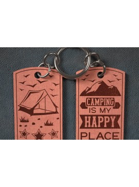 Σετ των 3 Intra απο ξύλο plywood 3mm-4mm πάχος Camping Keychain | Κατασκήνωση Δίασταση 6x6 cm INTRAFABR-67093156