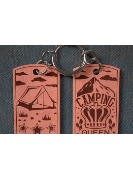 Σετ των 3 Intra απο ξύλο plywood 3mm-4mm πάχος Camping Keychain | Κατασκήνωση Δίασταση 6x6 cm INTRAFABR-67093203