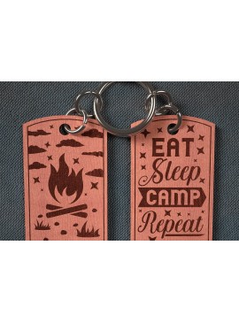 Σετ των 3 Intra απο ξύλο plywood 3mm-4mm πάχος Camping Keychain | Κατασκήνωση Δίασταση 6x6 cm INTRAFABR-67093222