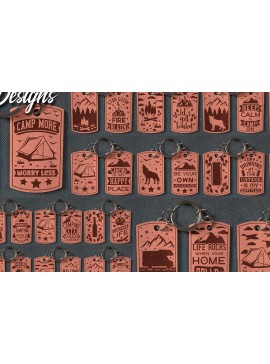 Σετ των 3 Intra απο ξύλο plywood 3mm-4mm πάχος Camping Keychain | Κατασκήνωση Δίασταση 6x6 cm INTRAFABR-66922358