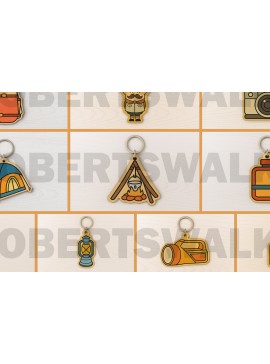 Σετ των 3 Intra απο ξύλο plywood 3mm-4mm πάχος Keychain Camping Δίασταση 6x6 cm INTRAFABR-123328948