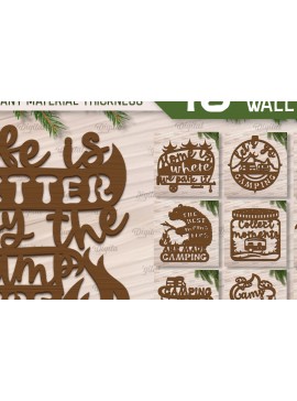 Σετ των 2 Intra απο ξύλο plywood 3mm-4mm πάχος κοπής με λέιζερ κάμπινγκ. Πινακίδες κάμπινγκ Δίασταση 30x20 cm INTRAFABR-91974879