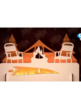 Σετ των 2 Intra απο ξύλο plywood 3mm-4mm πάχος Κάμπινγκ Σκηνή Απο | 3D κουτί κεριών Δίασταση 15x15 cm INTRAFABR-96145428