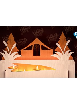 Σετ των 2 Intra απο ξύλο plywood 3mm-4mm πάχος Κάμπινγκ Σκηνή Απο | 3D κουτί κεριών Δίασταση 15x15 cm INTRAFABR-96144746