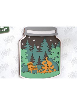 Intra απο ξύλο plywood 3mm-4mm πάχος Πινακίδα Camping | 3D Σκηνή Κάμπινγκ | Πεζοπορία Δίασταση 30x20 cm INTRAFABR-118208802