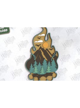 Σετ των 2 Intra απο ξύλο plywood 3mm-4mm πάχος Πινακίδα Camping | 3D Σκηνή Κάμπινγκ | Πεζοπορία Δίασταση 30x20 cm INTRAFABR-118208790