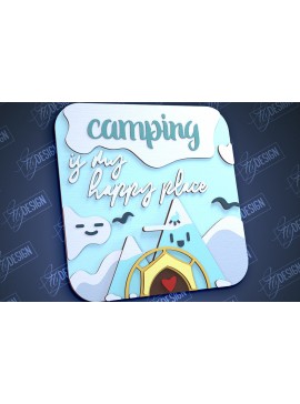 Σετ των 2 Intra απο ξύλο plywood 3mm-4mm πάχος Πινακίδα Camping | 3D Stand | Περιπέτεια |CNC Δίασταση 30x20 cm INTRAFABR-99489914