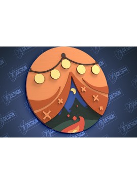 Intra απο ξύλο plywood 3mm-4mm πάχος Πινακίδα Camping | 3D Stand | Περιπέτεια |CNC Δίασταση 30x20 cm INTRAFABR-99490067