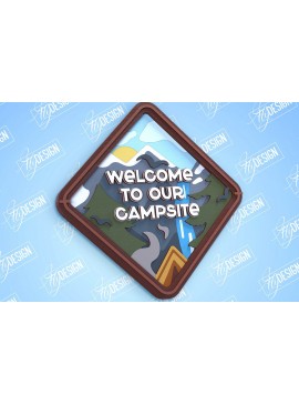 Σετ των 2 Intra απο ξύλο plywood 3mm-4mm πάχος Πινακίδα Camping | 3D Stand | Περιπέτεια |CNC Δίασταση 30x20 cm INTRAFABR-99489902