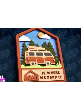 Intra απο ξύλο plywood 3mm-4mm πάχος Camping Sign Cut  | τρισδιάστατη πινακίδα κάμπινγκ Δίασταση 30x20 cm INTRAFABR-93164594