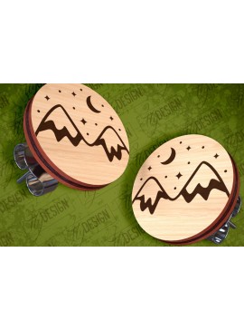 Σετ των 3 Intra απο ξύλο plywood 3mm-4mm πάχος Σκουλαρίκια Camping Stud Σχέδιο κοπής με λέιζερ Δίασταση 3x3 cm INTRAFABR-94157175