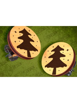 Σετ των 3 Intra απο ξύλο plywood 3mm-4mm πάχος Σκουλαρίκια Camping Stud Σχέδιο κοπής με λέιζερ Δίασταση 3x3 cm INTRAFABR-94157186