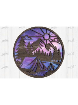 Σετ των 2 Intra απο ξύλο plywood 3mm-4mm πάχος Camping Suncatcher Δίασταση 30x20 cm INTRAFABR-124517769