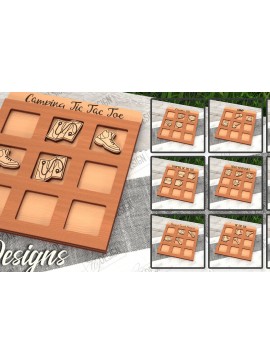 Σετ των 2 Intra απο ξύλο plywood 3mm-4mm πάχος κοπής με λέιζερ για κάμπινγκ Tic Tac Toe Δίασταση 30x20 cm INTRAFABR-100844845