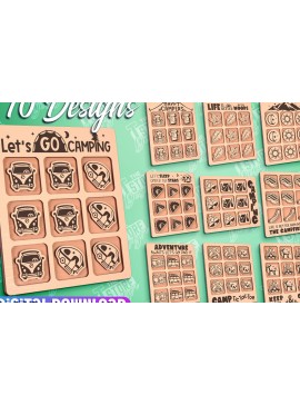 Intra απο ξύλο plywood 3mm-4mm πάχος κοπής με λέιζερ για κάμπινγκ Tic Tac Toe Δίασταση 30x20 cm INTRAFABR-100001997