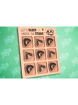 Σετ των 2 Intra απο ξύλο plywood 3mm-4mm πάχος Κάμπινγκ Tic Tac Toe | Ξύλινο σχέδιο παιχνιδιών Δίασταση 30x20 cm INTRAFABR-100001731