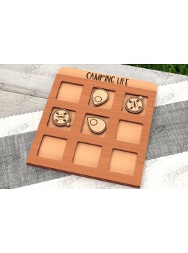 Σετ των 2 Intra απο ξύλο plywood 3mm-4mm πάχος Κάμπινγκ Tic Tac Toe | Ξύλινο σχέδιο παιχνιδιών Δίασταση 30x20 cm INTRAFABR-100844371