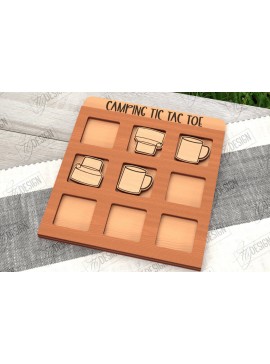 Intra απο ξύλο plywood 3mm-4mm πάχος Κάμπινγκ Tic Tac Toe | Ξύλινο σχέδιο παιχνιδιών Δίασταση 30x20 cm INTRAFABR-100844392