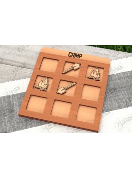 Intra απο ξύλο plywood 3mm-4mm πάχος Κάμπινγκ Tic Tac Toe | Ξύλινο σχέδιο παιχνιδιών Δίασταση 30x20 cm INTRAFABR-100844428