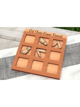 Intra απο ξύλο plywood 3mm-4mm πάχος Κάμπινγκ Tic Tac Toe | Ξύλινο σχέδιο παιχνιδιών Δίασταση 30x20 cm INTRAFABR-100844434