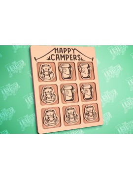 Σετ των 2 Intra απο ξύλο plywood 3mm-4mm πάχος Κάμπινγκ Tic Tac Toe | Ξύλινο σχέδιο παιχνιδιών Δίασταση 30x20 cm INTRAFABR-100001691