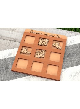 Σετ των 2 Intra απο ξύλο plywood 3mm-4mm πάχος Κάμπινγκ Tic Tac Toe | Ξύλινο σχέδιο παιχνιδιών Δίασταση 30x20 cm INTRAFABR-100844450